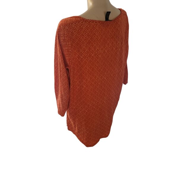 LAUREN RALPH‎ LAUREN Orange Boho Style Tunic Top Drawstring Waist Button - Picture 6 of 7